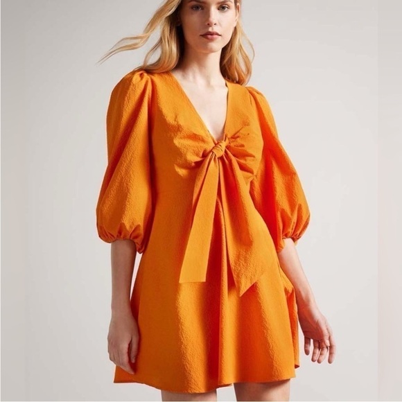 Ted Baker Jozelyn Bow Front Mini Dress NWT - Picture 2 of 16